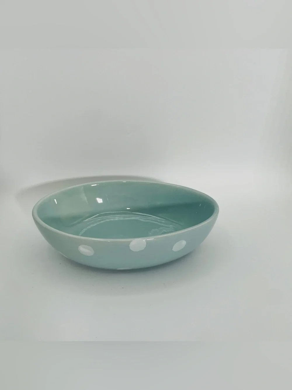 William Sonoma Set of 4 Pastel Polka Dot Ceramic Cereal Soup Bowls 6”